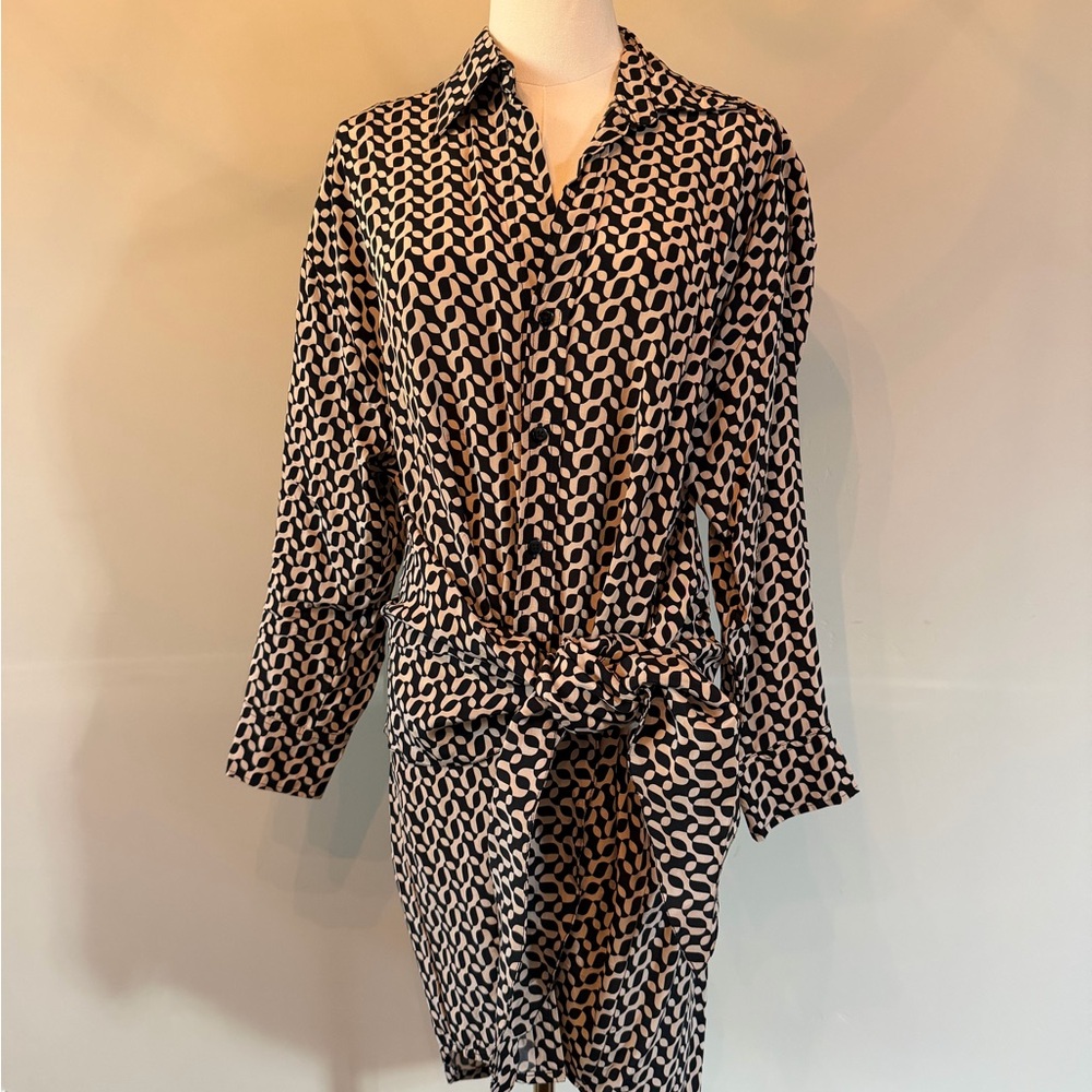 Faithfull the Brand Monochrome Geometric Dress